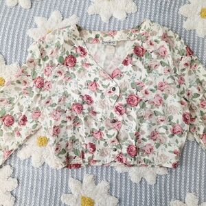 Floral Button-Up Women Top